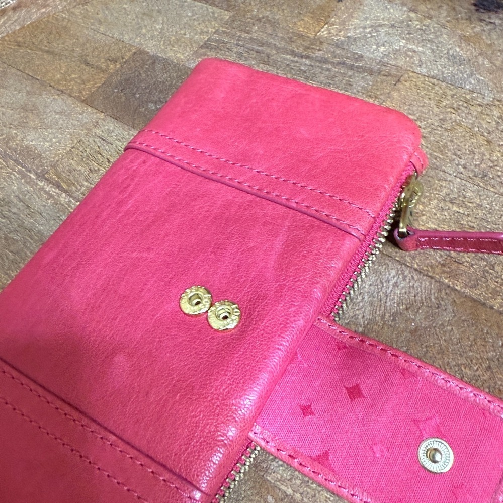 Fossil Lamb Leather Wallet Bi Fold Pink w/ Zipper Pouch CUTE - Picture 3 of 9